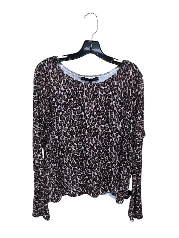 Top Long Sleeve By White House Black Market In Animal Print, Size: L Elegant Men's Cashmere