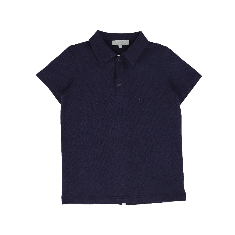 BACE COLLECTION NAVY VARSITY SS POLO [FINAL SALE] Sleek Men's Metallic