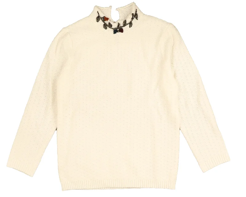 NOMA CREAM FLORAL EMBROIDERED TURTLENECK [FINAL SALE] Minimalist Men's Casual 