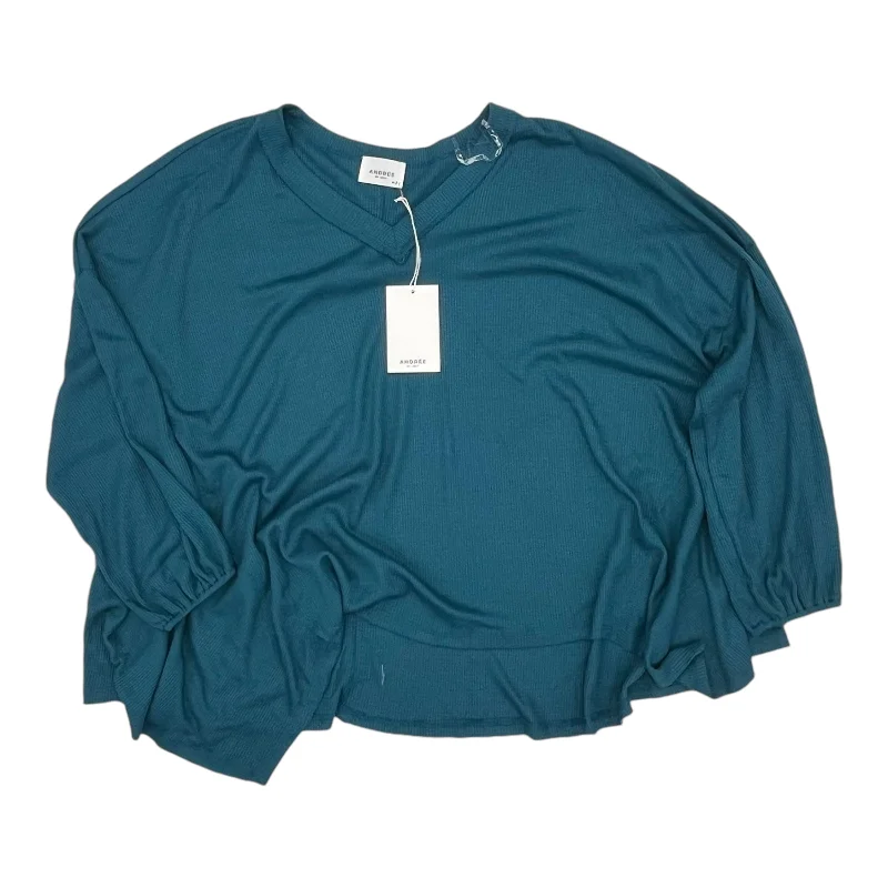 Top Ls By Andree By Unit In Teal, Size:M Stylish Men's Neon