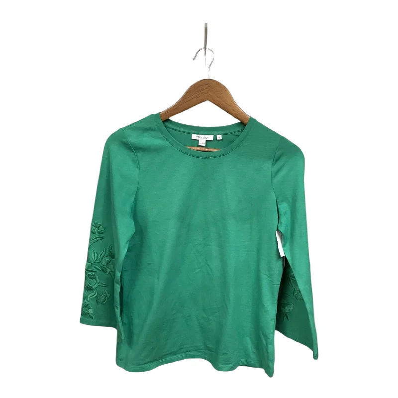 Top 3/4 Sleeve By Chicos In Green, Size: Xs Relaxed Men's Beach