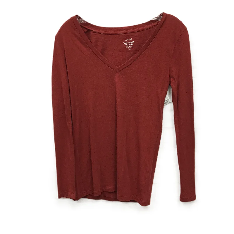 Red Top Long Sleeve Basic By J. Crew, Size: Xs Refined Men's European