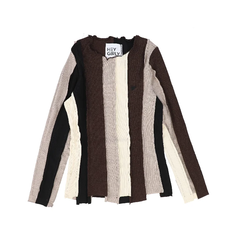 HEY KID BLACK BROWN IVORY STRIPED TOP [Final Sale] Beach