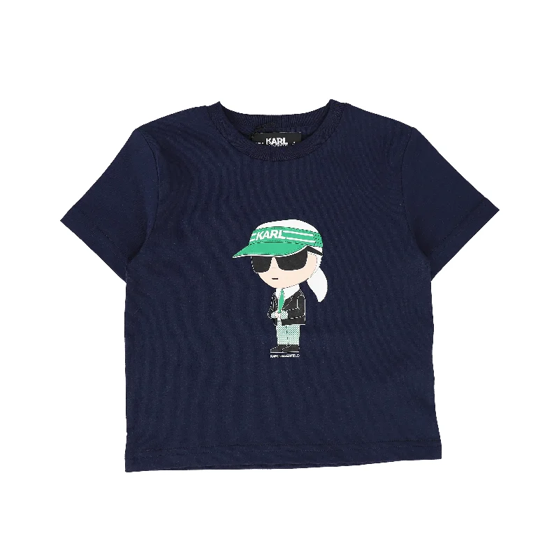 KARL LAGERFELD BLUE GRAPHIC LOGO TEE [FINAL SALE] Youthful Men's Pop