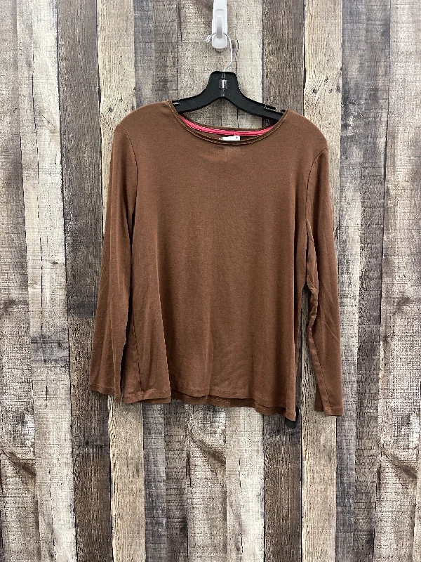 Top Long Sleeve Basic By Talbots In Brown, Size: Xlp Sophisticated Men's French