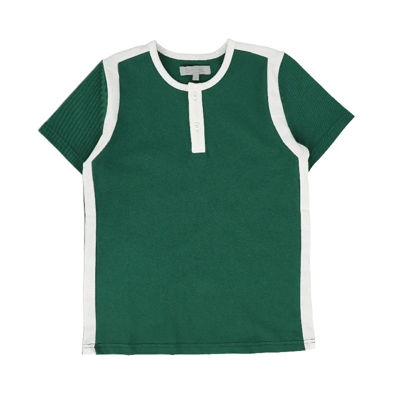 BACE COLLECTION GREEN PIQUE VARSITY SS TEE [FINAL SALE] Confident Men's Power