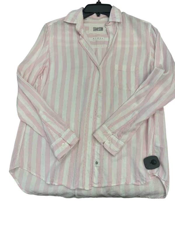 Top Long Sleeve By Grayson In Pink, Size: S Cclassic Men's Tweed