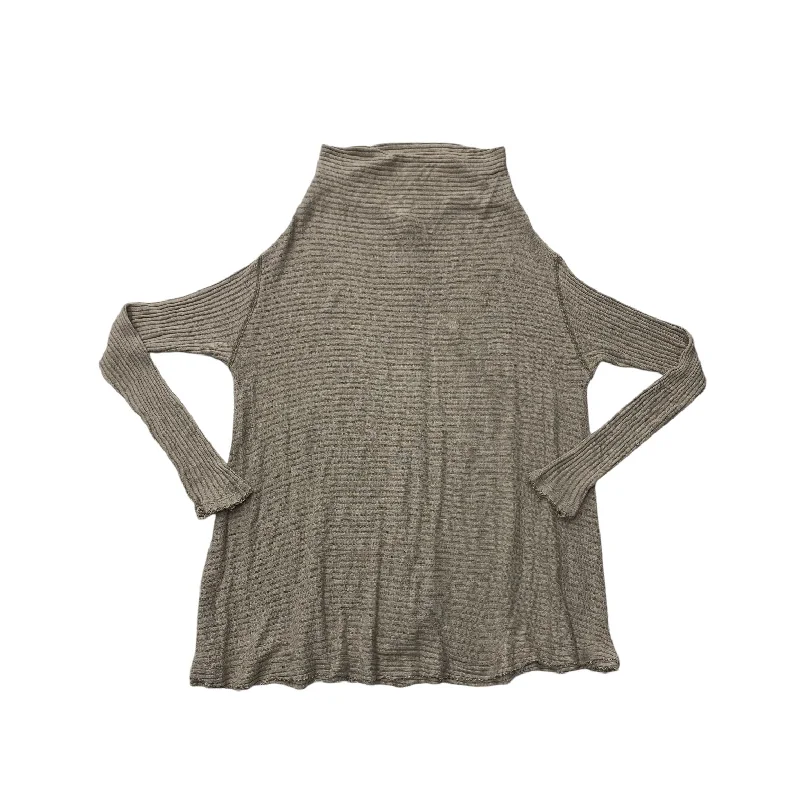 Top Long Sleeve By We The Free In Taupe, Size: Xs Beach