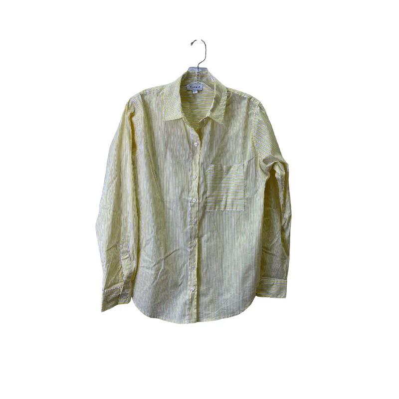 Top Ls By Evereve In White & Yellow, Size:M Cool Men's Skate