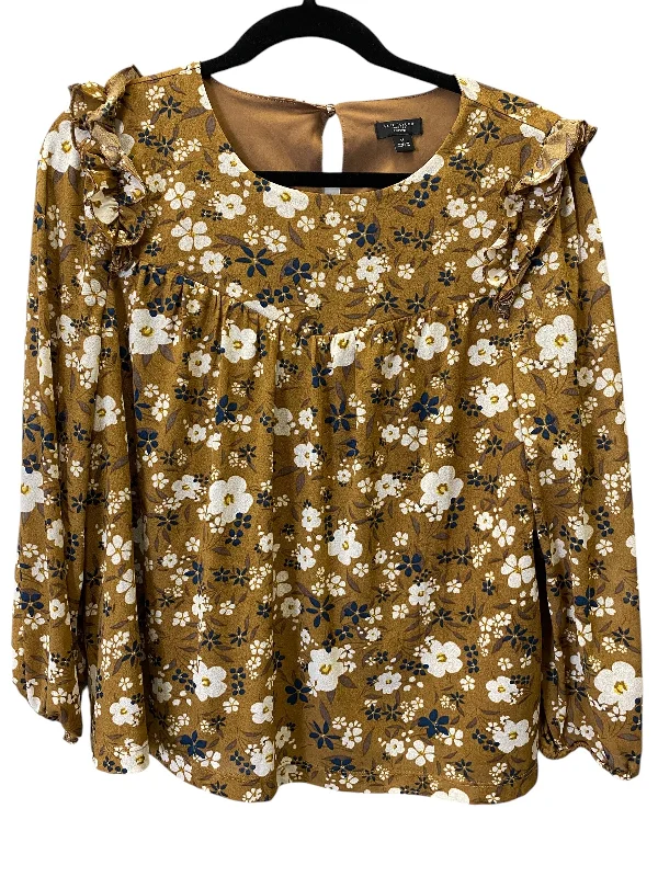 Top Long Sleeve By Ann Taylor In Floral Print, Size: L Luxurious Men's High