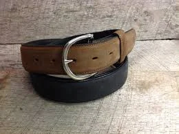 JUSTIN MEN'S BROWN/BLACK BELT/53700/ X5400 Edgy Men's Punk