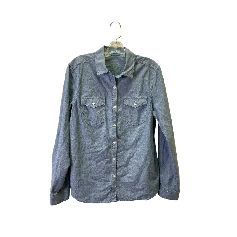 Top Ls By J Mclaughlin In Blue, Size:M Refined Men's Hand