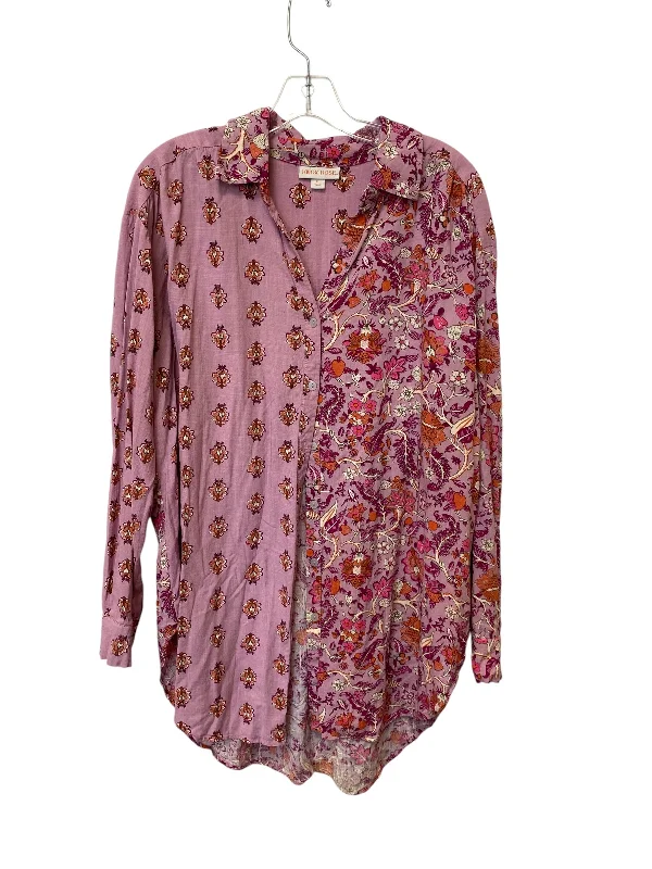 Top Long Sleeve By Knox Rose In Purple, Size: Xl Earthy Men's Sustainable 