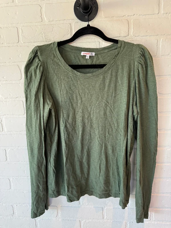 Top Long Sleeve Basic By Sundry In Green, Size: L Practical Men's Multi