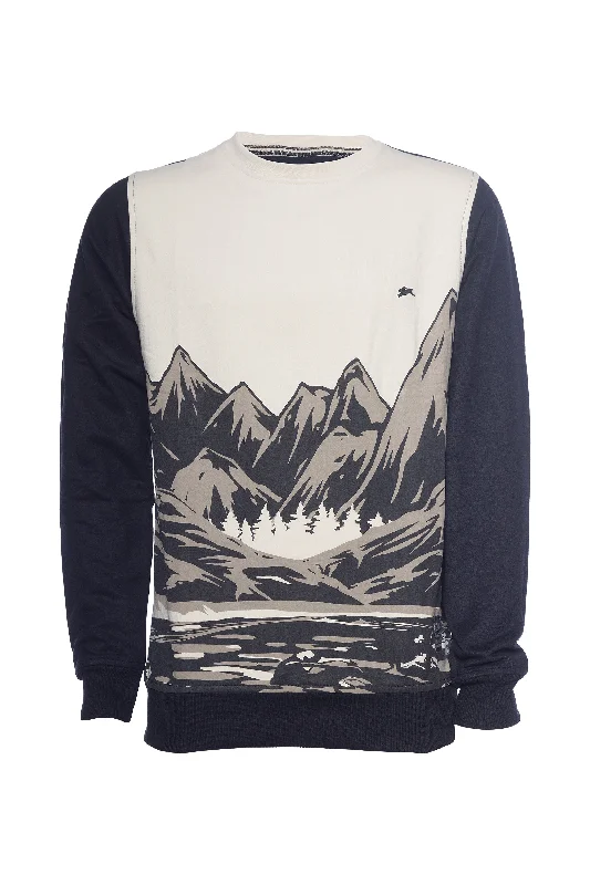 Taylor | Printed Fleece Crew Elegant Men's Cashmere