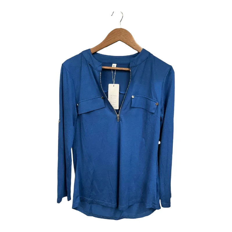 Top Long Sleeve By Clothes Mentor In Blue, Size: M Trendy Men's Bucket