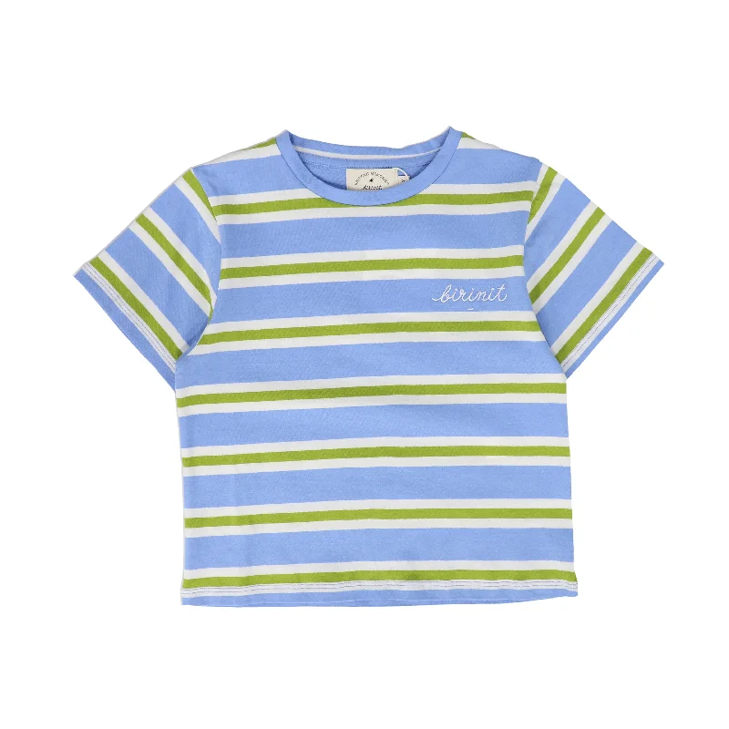 BIRINIT PETIT BLUE & GREEN STRIPED TEE [FINAL SALE] Edgy Men's Punk