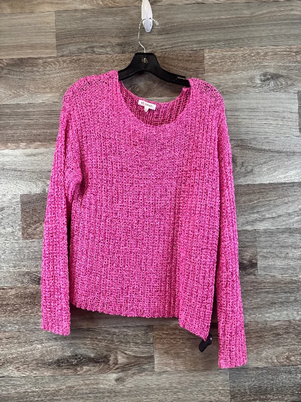 Top Long Sleeve By Blu Pepper In Pink, Size: S Monochromatic Office Style