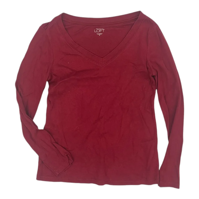 Top Ls Basic By Loft In Red, Size:M Tailored