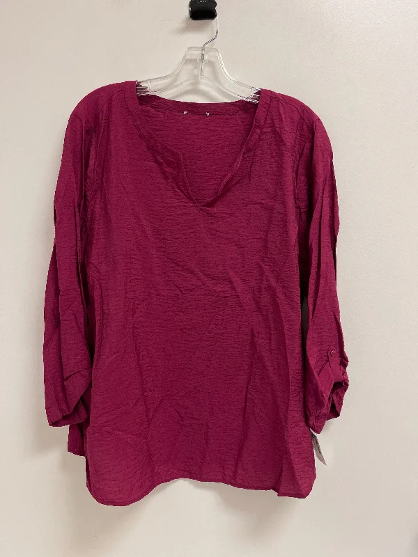 Top Long Sleeve By Clothes Mentor In Purple, Size: M Unique Men's Upcycled