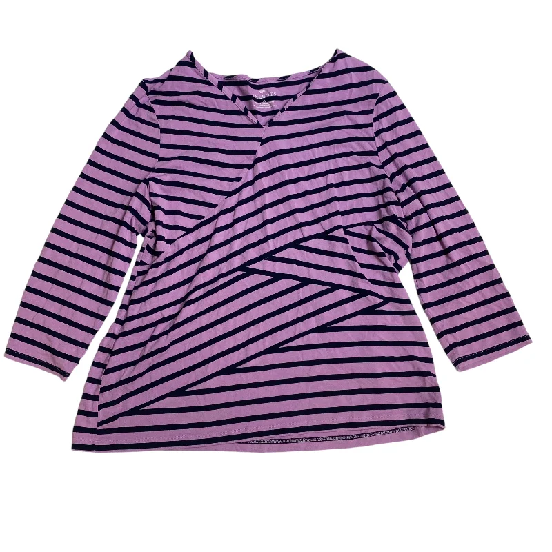 Top 3/4 Sleeve By Talbots In Purple, Size: Xl Sporty Men's Athleisure 