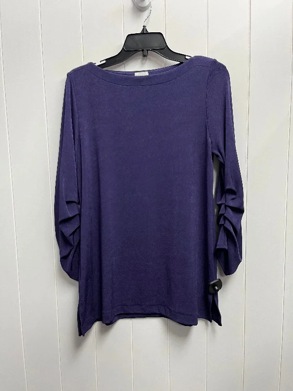 Top Long Sleeve By Chicos In Purple, Size: M Trendy Men's Bucket