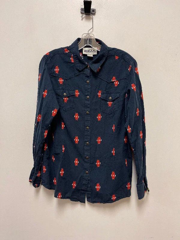 Top Long Sleeve By Ariat In Navy, Size: Xl Laid