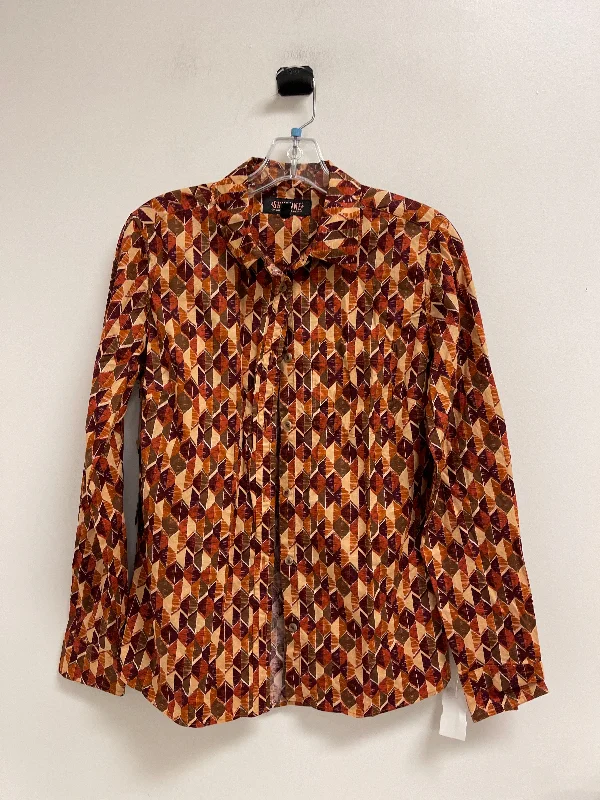 Top Long Sleeve By Clothes Mentor In Orange, Size: S Casual Men's Loose