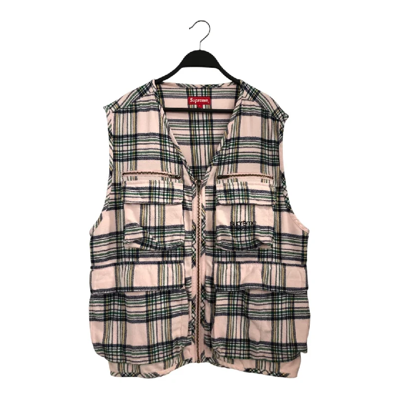 Supreme/Vest/L/Plaid/Cotton/PNK/flannel vest Relaxed Men's Australian 