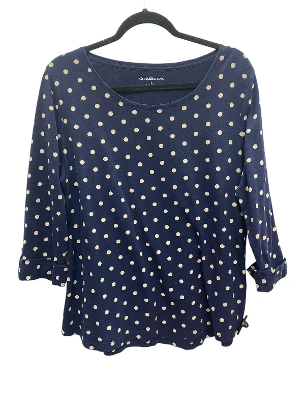 Top Long Sleeve By Croft And Barrow In Polkadot Pattern, Size: L Streetwear Style