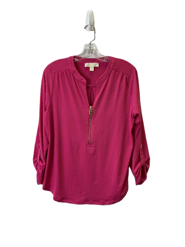 Top Long Sleeve By Michael By Michael Kors In Pink, Size: L Elegant Men's Cashmere