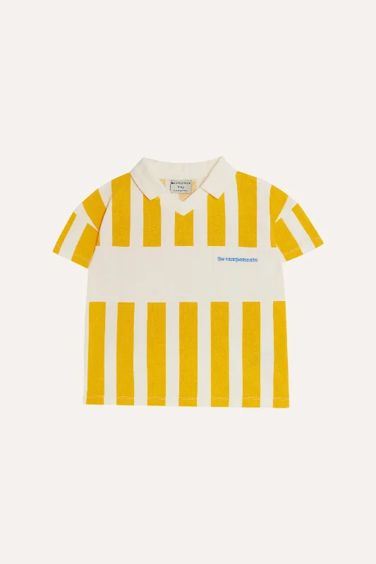 THE CAMPAMENTO YELLOW/WHITE STRIPED POLO Adventure