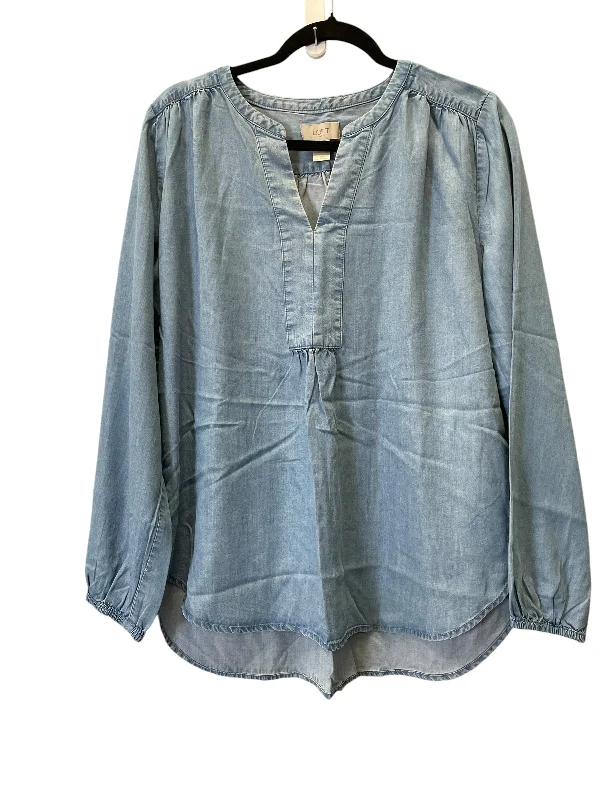 Top Long Sleeve By Loft In Blue Denim, Size: M Bold Men's Statement