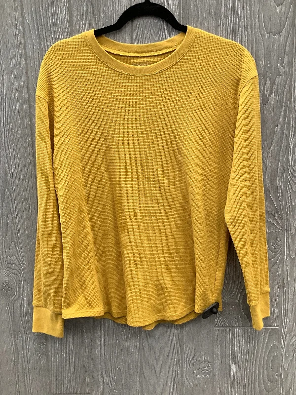 Top Long Sleeve By Time And Tru In Yellow, Size: L Polished Men's Silk