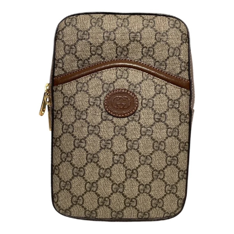 GUCCI/Cross Body Bag/Monogram/Cotton/BLK/gg supreme messenger Modern Men's Geometric