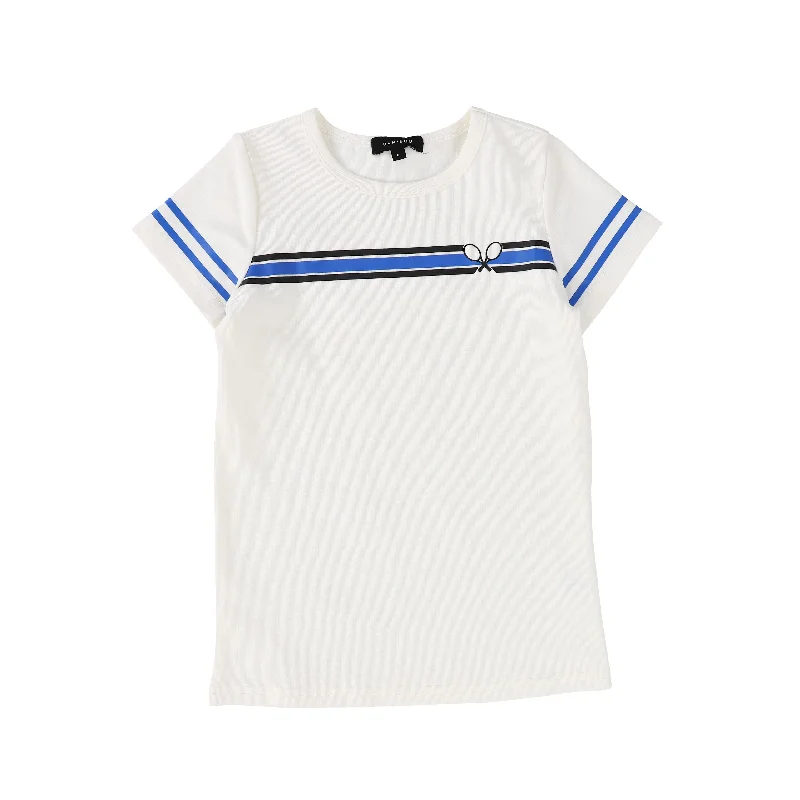 BAMBOO BASICS BLUE STRIPED TENNIS SS TEE [Final Sale] Confident Men's Power