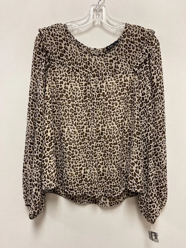 Top Long Sleeve By Very J In Animal Print, Size: M Unique Men's Patch