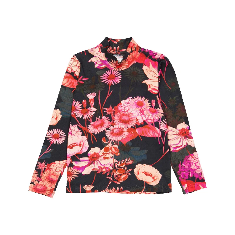 CHRISTINA ROHDE BLACK/HOT PINK FLOWER PRINT TOP [FINAL SALE] Monochromatic Office Style