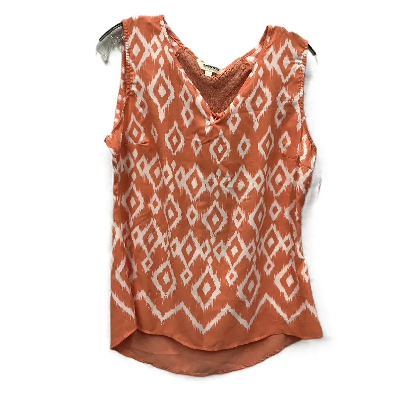 Orange Top Sleeveless By TANTRUMS, Size: L Trendy Men's Scandinavian